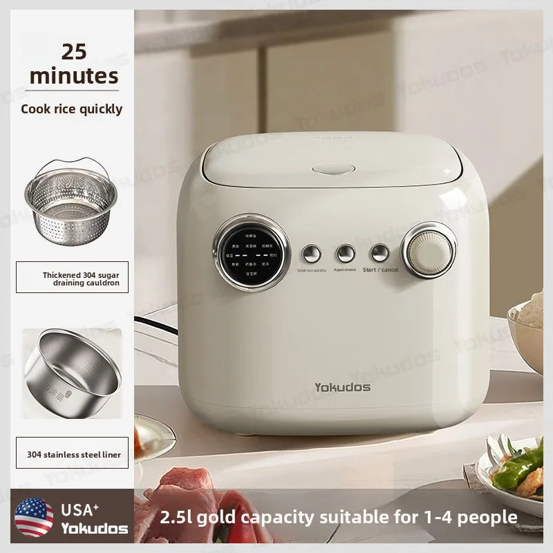 Small Rice Cooker with LCD Touch Panel and Dry-Boil Protection, 400W - image 5