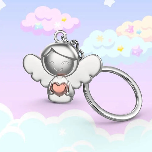 Angel of Silver Winged Angel Wings Alloy Keychain Cute Style High-Style Bag Charm