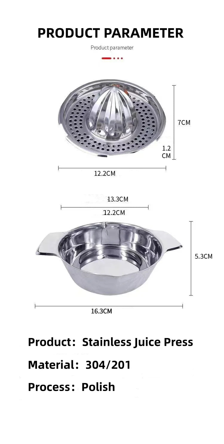 Stainless Steel Lemon Squeezer with Strainer, 201 or 304 Steel - image 7