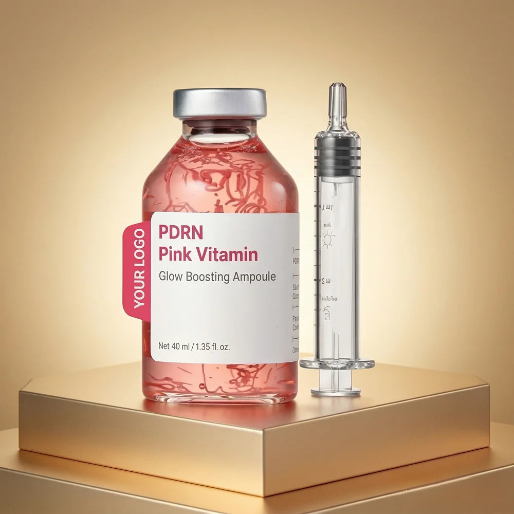 Skin Repairing Moisturizing Face Serum Glow Boosting PDRN Serum Brightening Pink Vitamin