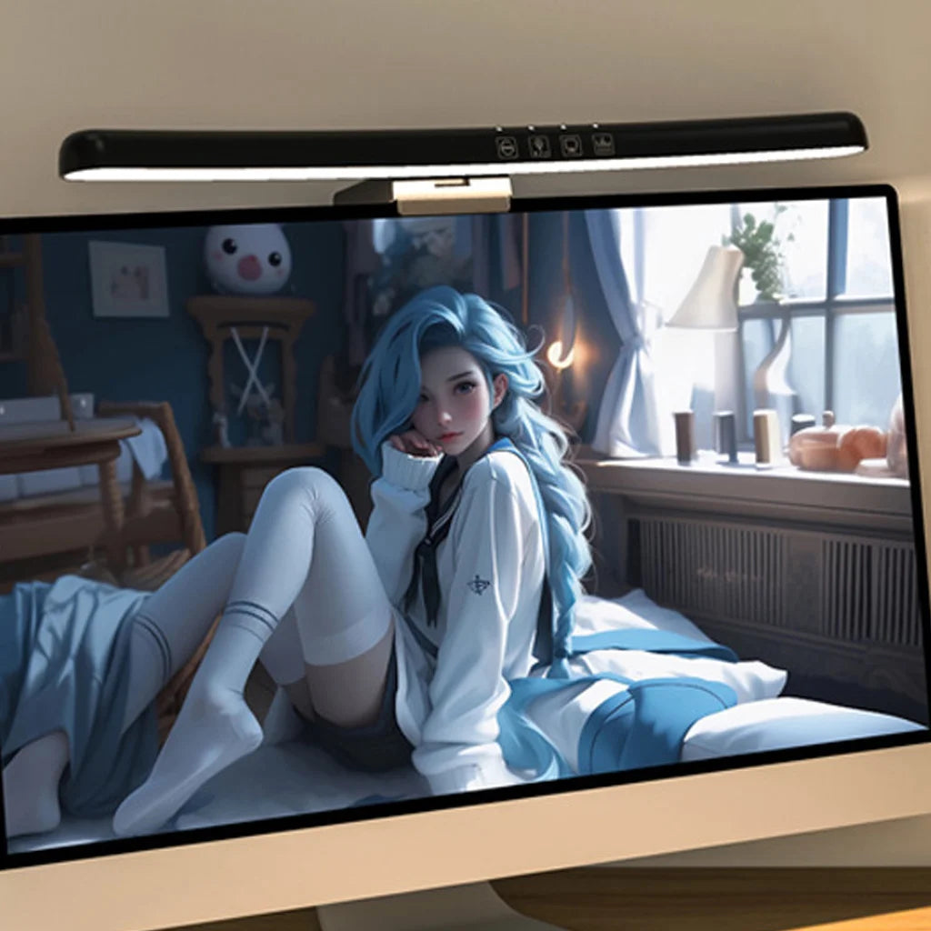 Curved Monitor Light Bar with Touch Timer, 2900K-6200K, USB-C - image 6