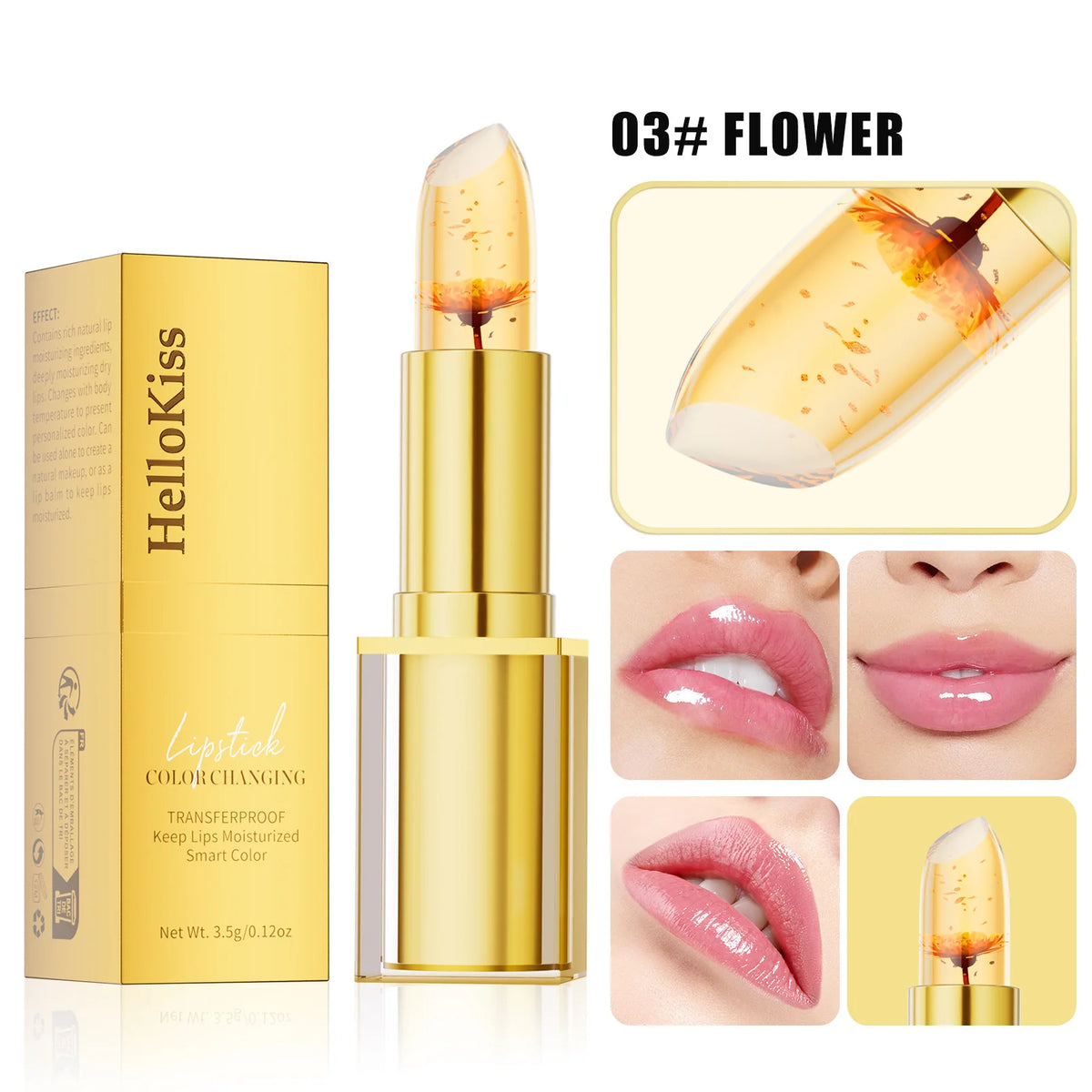 Lip Gloss 6 Colors Fruity Hydrating Plump Peptide Lip Tint Liquid Tinted SPF Lip Balm