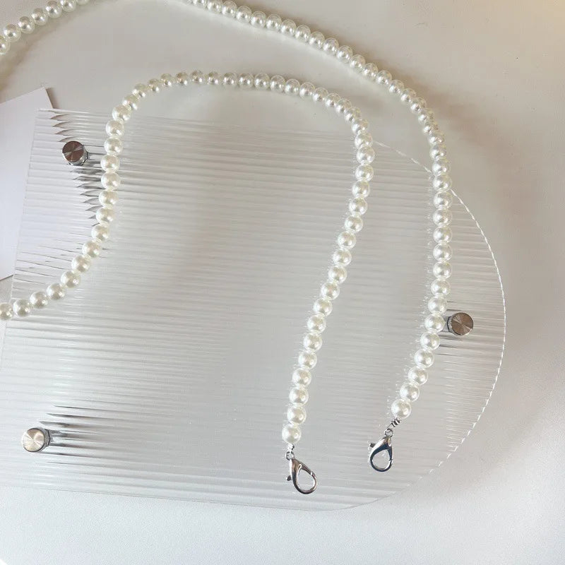Elegant Lady Style Pearl Metal DIY Crossbody Phone Chain Anti-lost Beaded Shoulder Strap