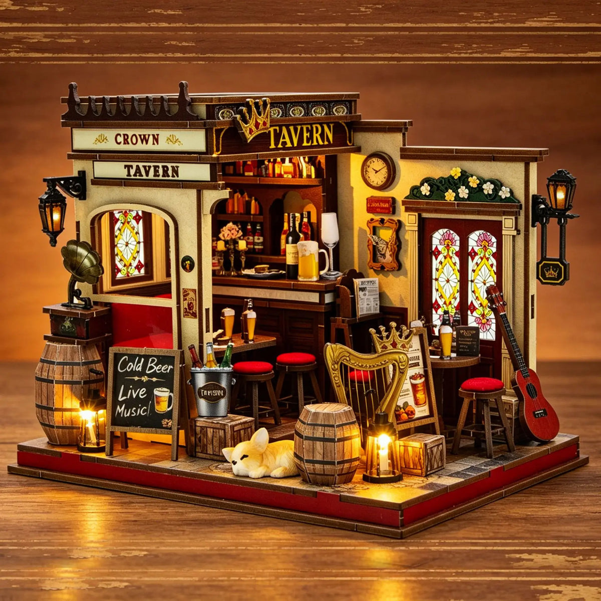 DIY Miniature Dollhouse Kit Wooden 3D Puzzle House Cottage Building Model British Style