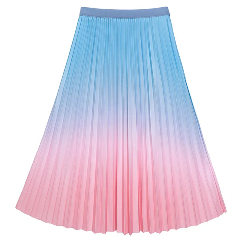 Chiffon A-Line Skirt with Accordion-Pleated Hem, Midi Length - image 5