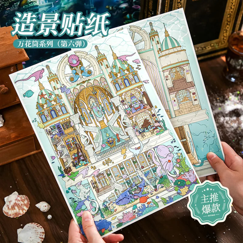 4 Sheets Per Pack of Decorative Stickers Fairy-tale Themed Designs Fun DIY Stress-relief