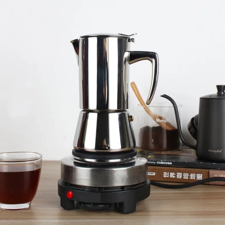 Stainless Steel Italian Espresso Stovetop Coffee Maker Moka Pot