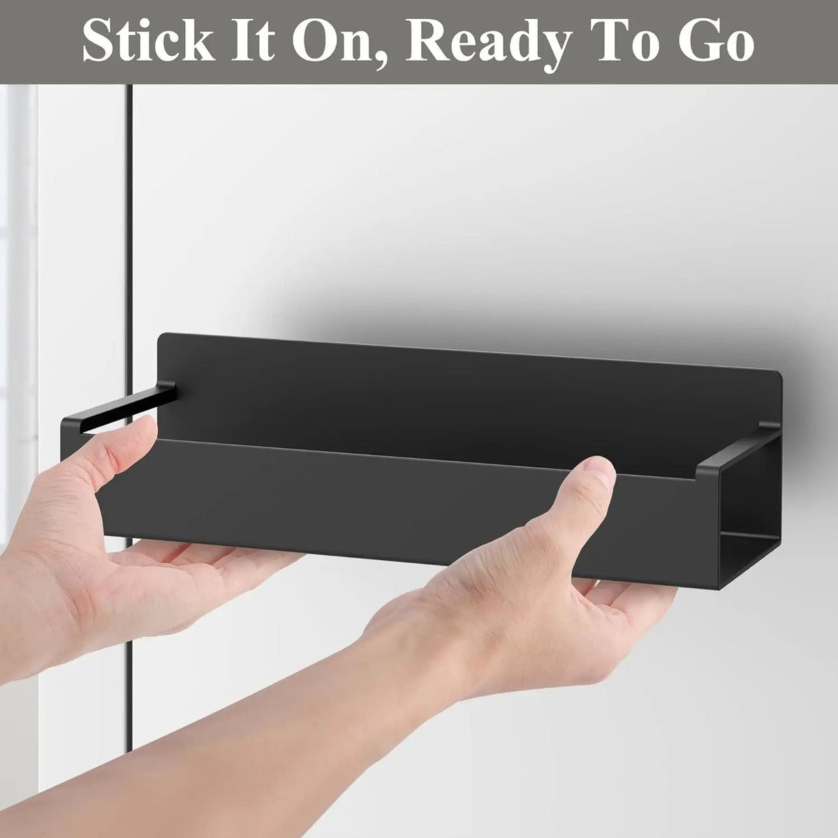 3-Tier Magnetic Fridge Spice Rack with Hooks, Black Iron, No Drill - image 6