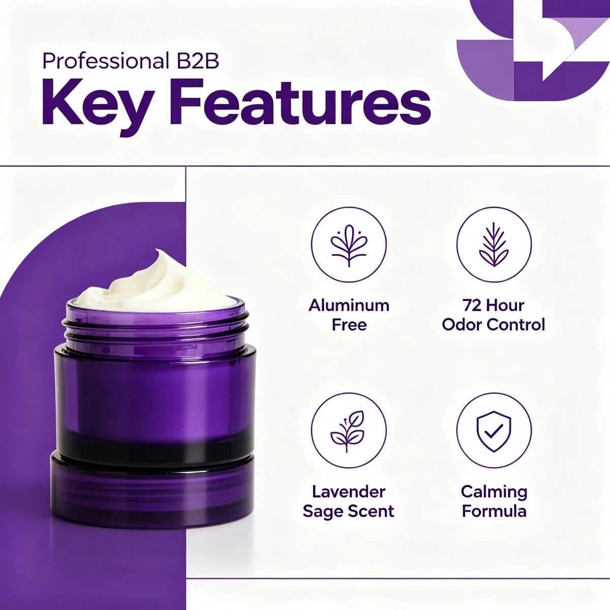 Whole Body Deodorant Balm Lavender Sage Scent 72 Hour Odor Control Aluminum Free Alcohol
