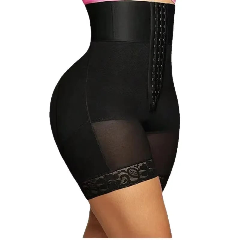 High-Waist Butt Lifter Shorts with 3-Row Hooks and Removable Pads - image 2