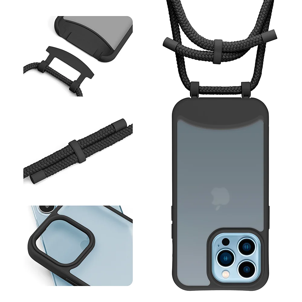 Universal Crossbody Phone Strap with Detachable Lanyard, PC and TPU - image 3