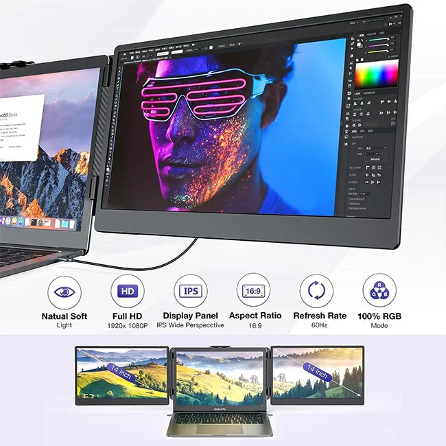 Products Portable Monitor for Laptop Dual Screen Triple Portable LED Screen Triple Screen