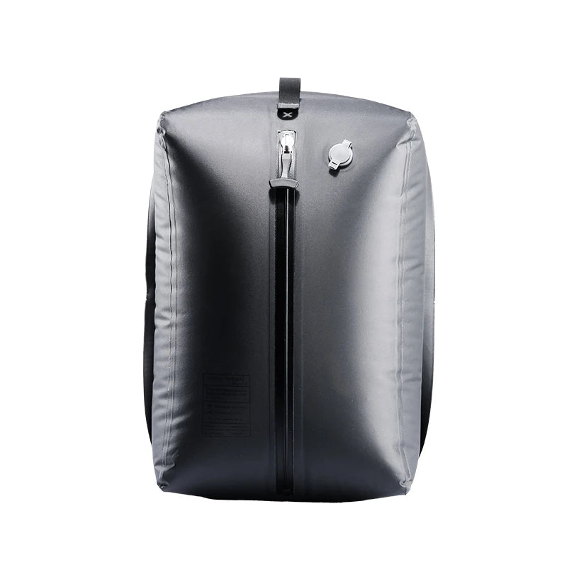 Large Vacuum Compression Travel Backpack, Black Nylon and TPU