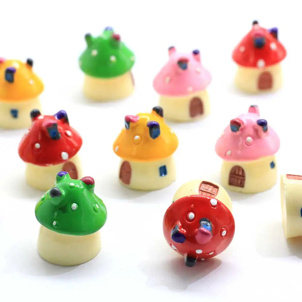 Fairy Garden Mushroom House Cute 4 Sizes DIY Resin Doll House Decoration Miniature Micro