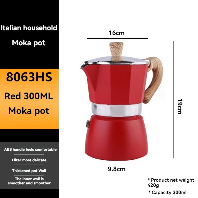 Lightweight 300 ml Aluminum Alloy Moka Pot for Home and Office - image 9