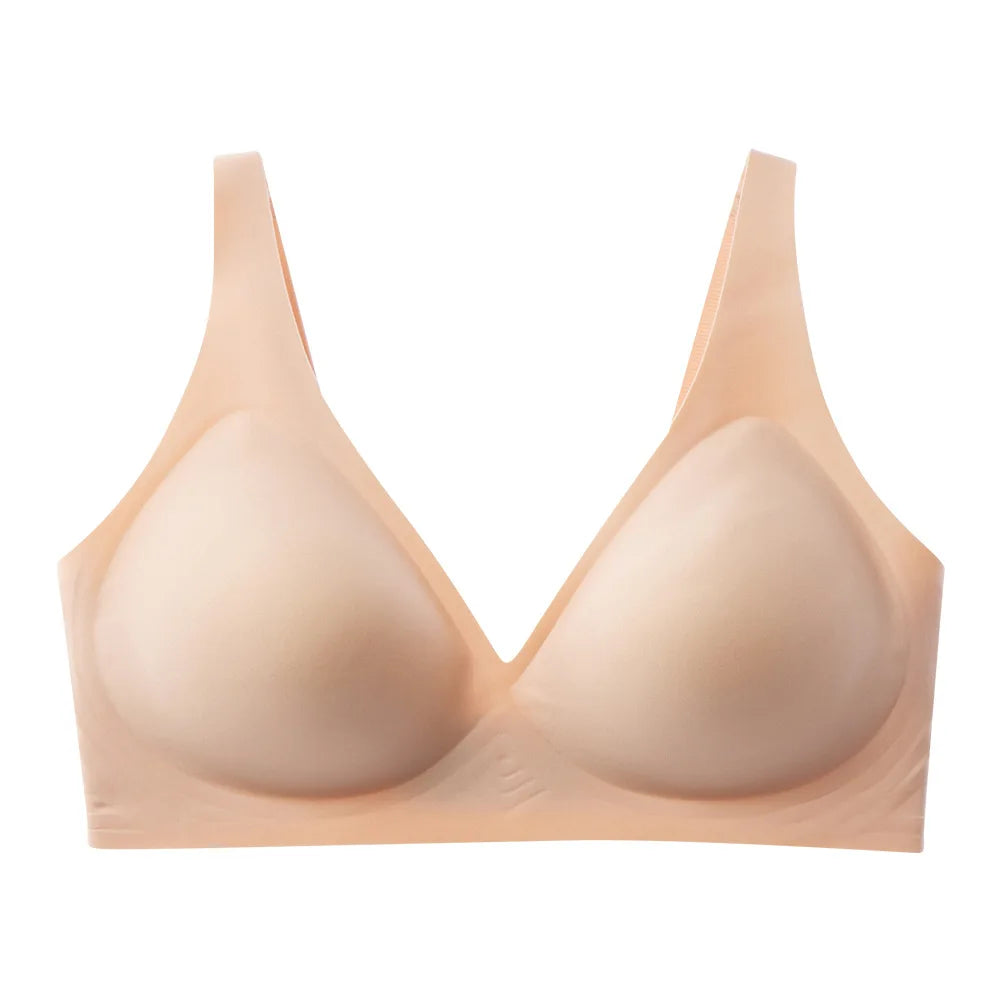 Deep V Wireless Jelly Bra with Side Gathering for Full Busts, S–3XL - image 8