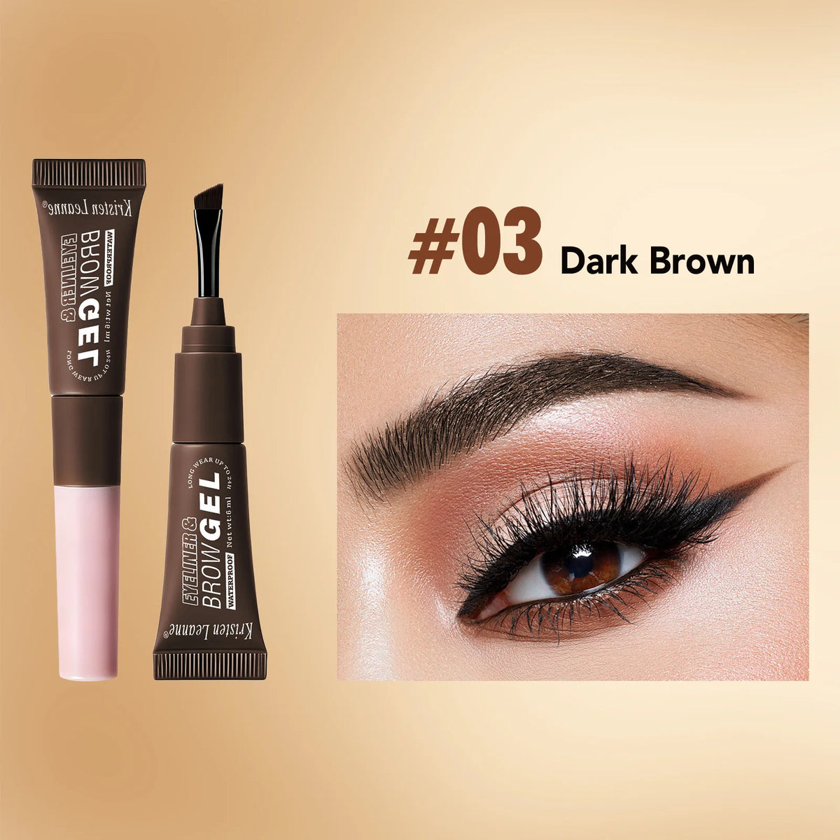 Liquid Eyebrow Tint and Brow Glue, 24-Hour Wear, 10 ml, 4 Shades - image 9