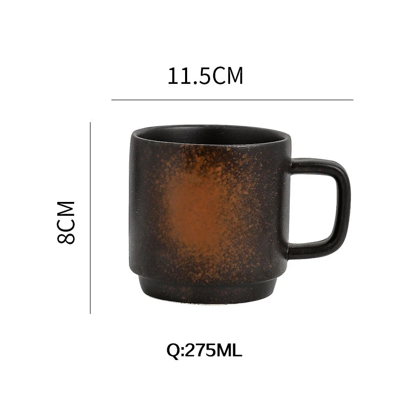 Stackable Vintage Ceramic Coffee Mug with Optional Wooden Lid - image 7