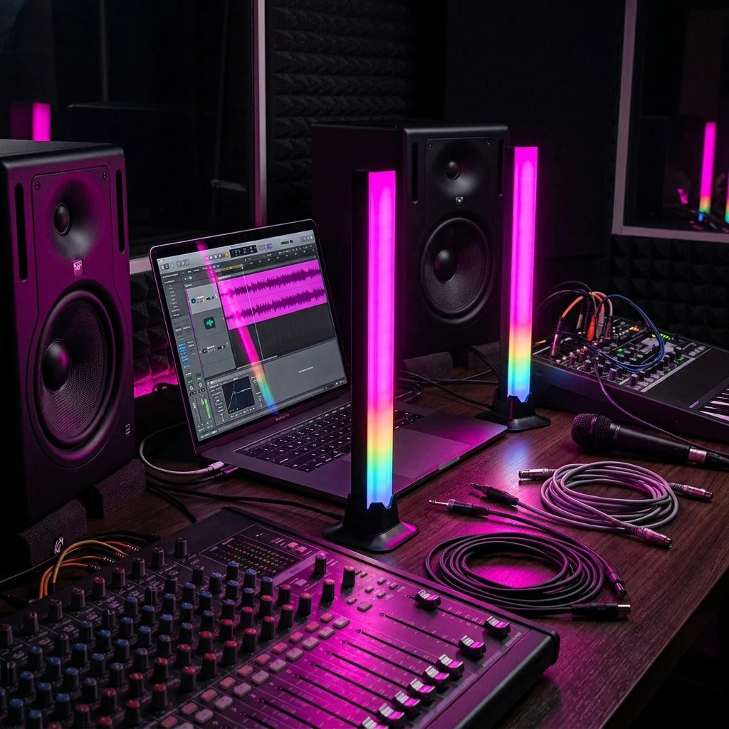 RGBIC Ambient Light Bar with Music Sync and Sound Reactive Rhythm for TV and Monitor