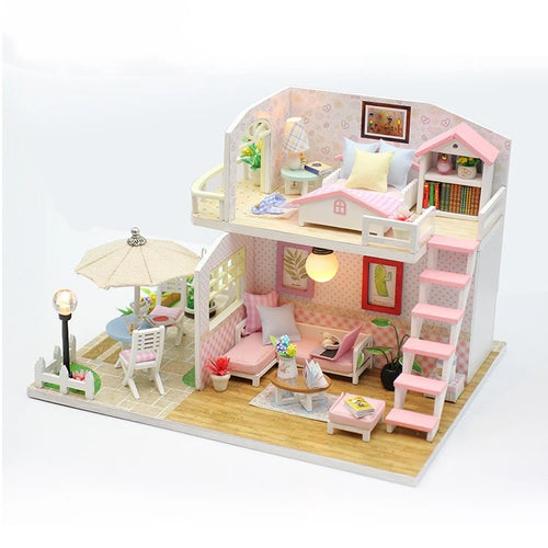 3D Wooden Doll House Handmade 1:24 Miniature DIY Dollhouses Kit