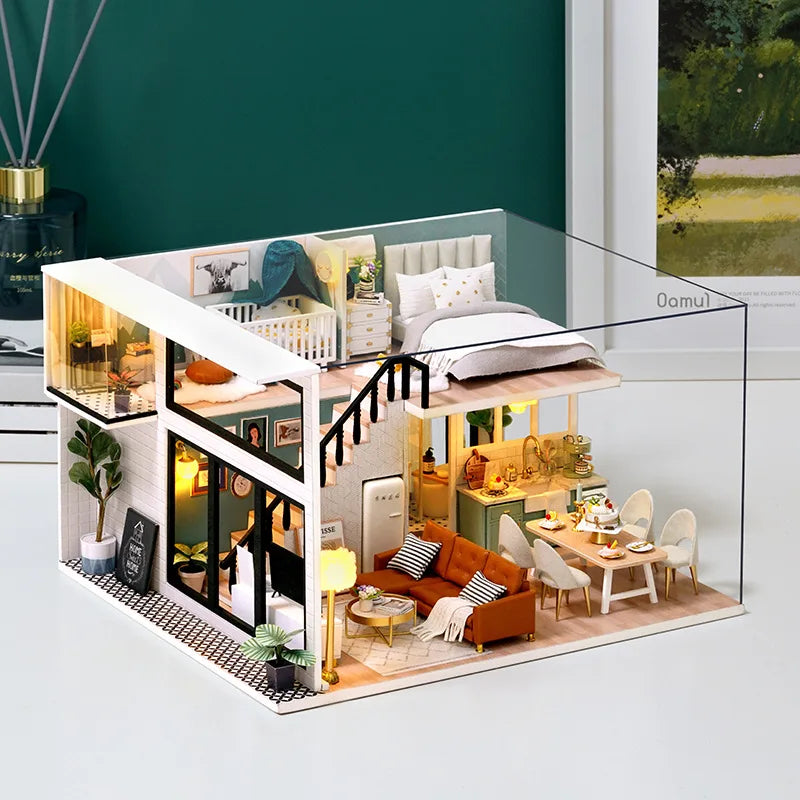 DIY Wooden Model Cottage Kit for Hand Assembly, 30 x 23.5 x 7 cm - image 3