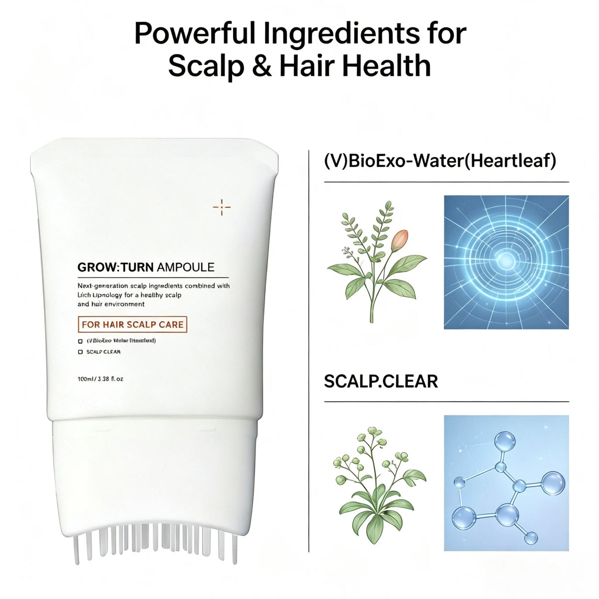 Organic Peptide PDRN Scalp Serum Coconut Oil Herbal Ingredients 50ml for Hair Growth