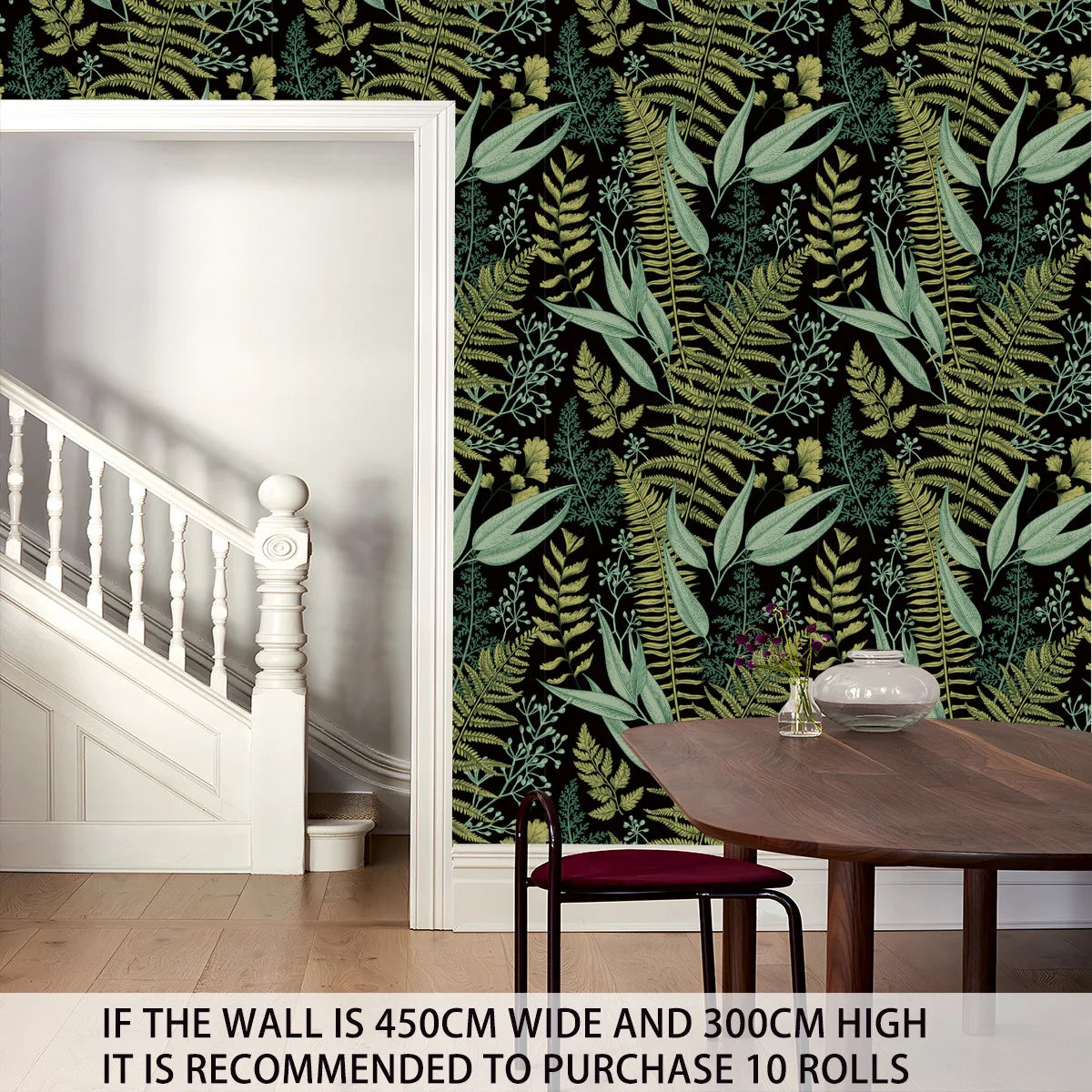 Wild Leaf Pattern Self-Adhesive PVC Wall Sticker, Waterproof - image 2