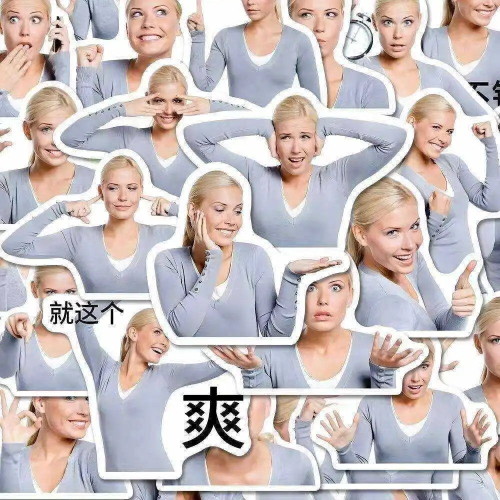 Blonde Meme Stickers for Laptops and Phone Cases, 56 Pcs - image 2