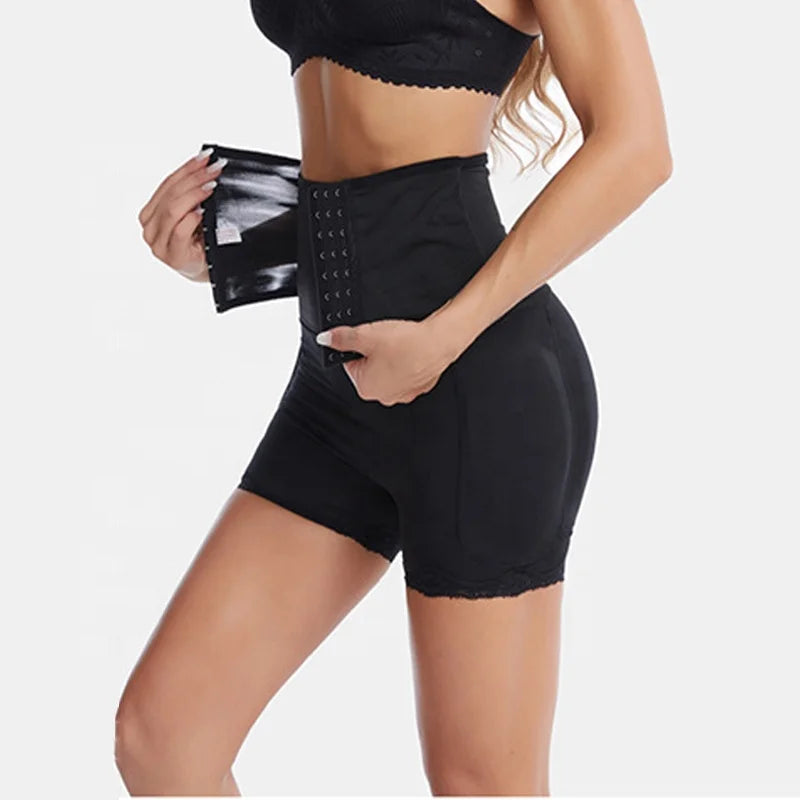 High-Waist Padded Control Panties with Hook-and-Eye, S–3XL