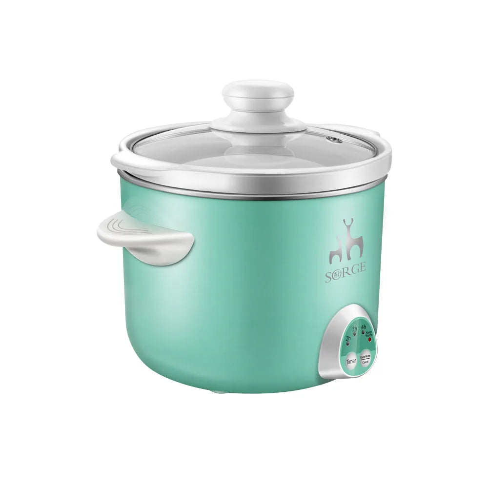 Sorge Mechanical Timer Mini Rice Cooker 1.2L Electric Ceramic Inner Pot with Measuring