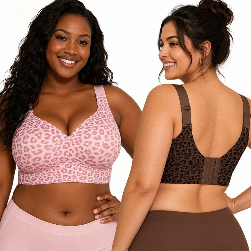 Women Plus Size Wireless Jelly Bra Seamless Soft Support Large Bust Push Up Full Coverage