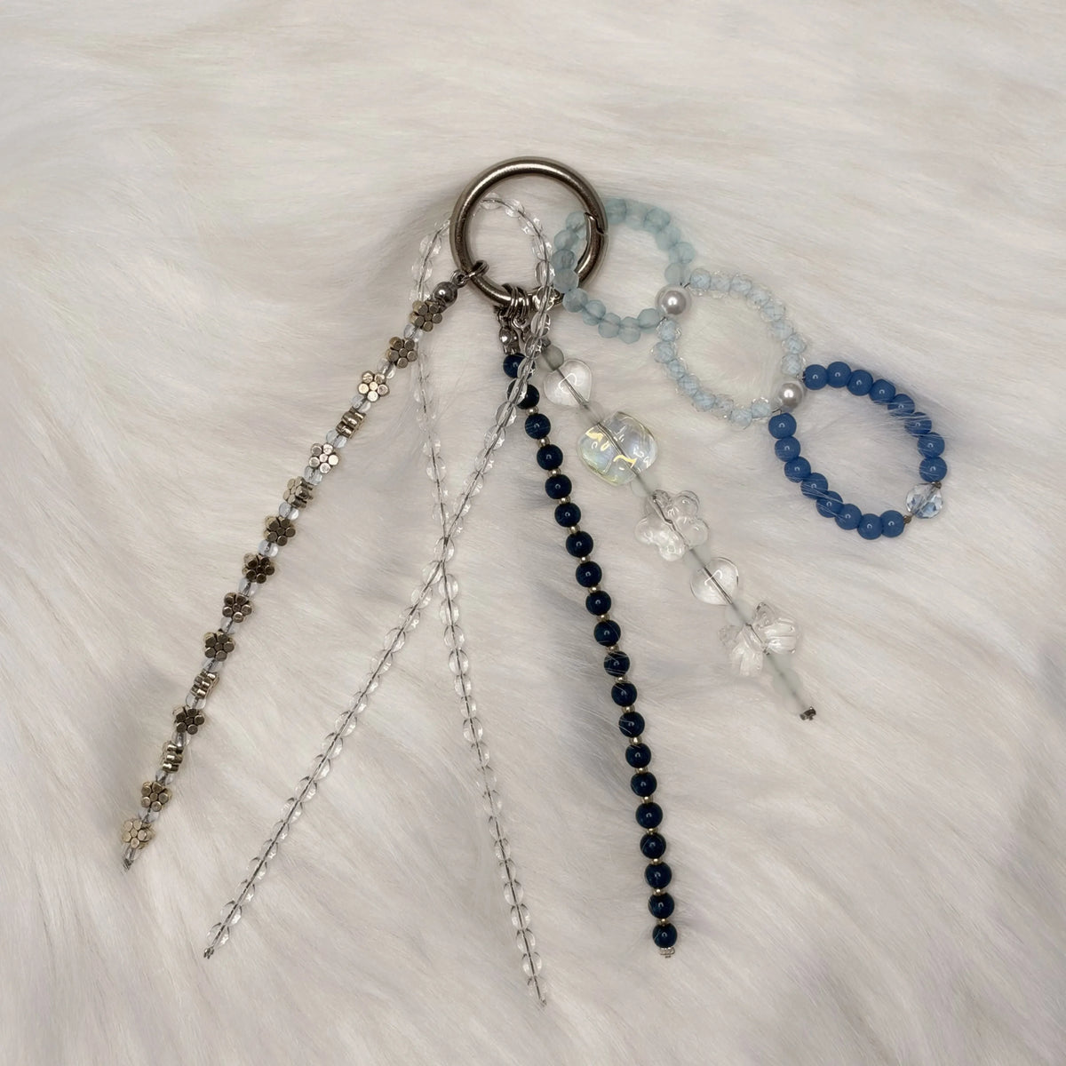 One-of-a-Kind Handmade Glass Bead Bag Charm and Key Chain - image 6