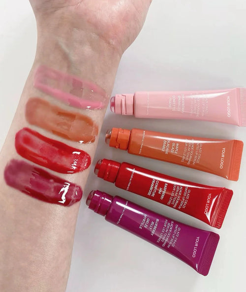 Makeup 8 Colors Glossy Peptide Lip Gloss Vegan Peptide Tinted Lip Balm