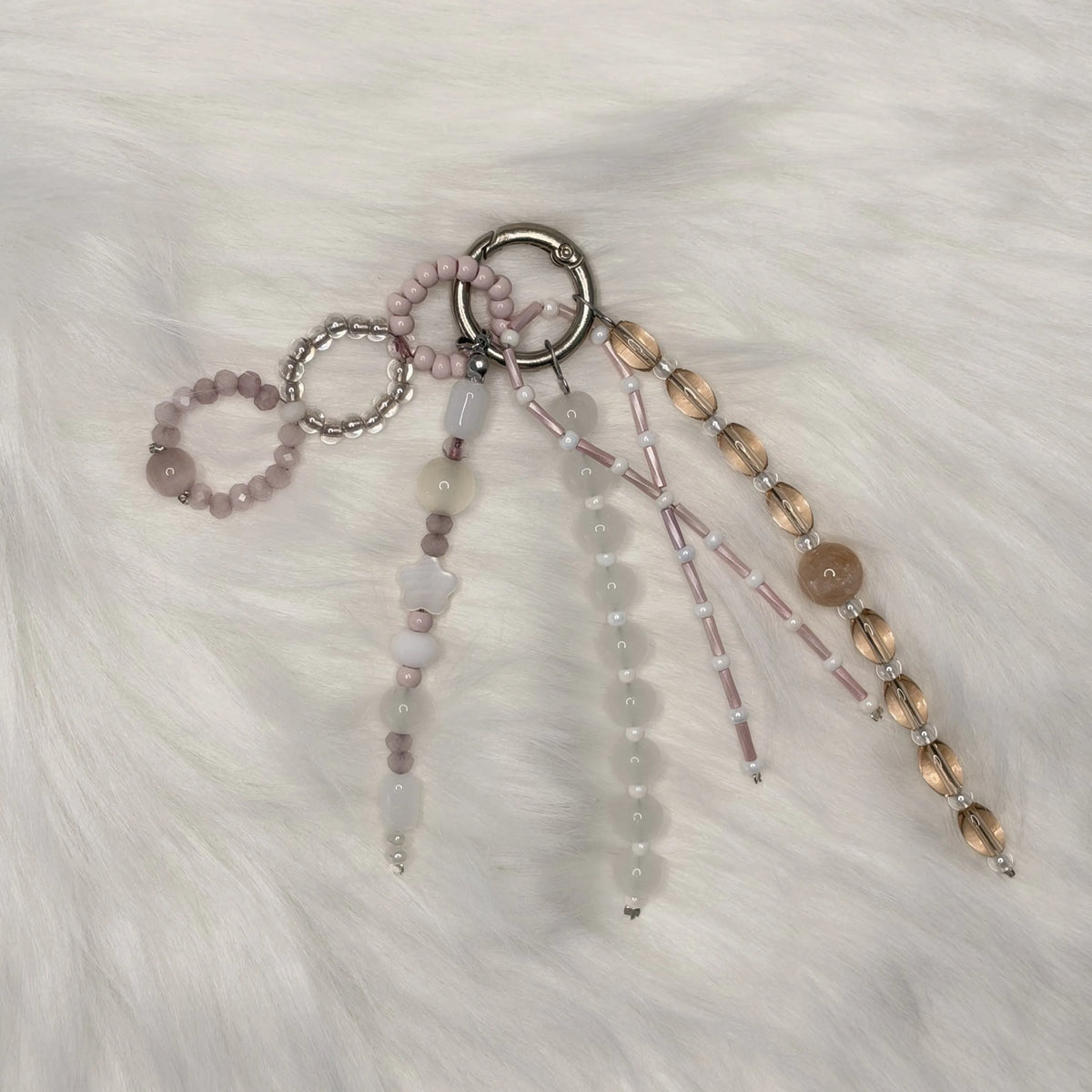 One-of-a-Kind Handmade Glass Bead Bag Charm and Key Chain - image 9