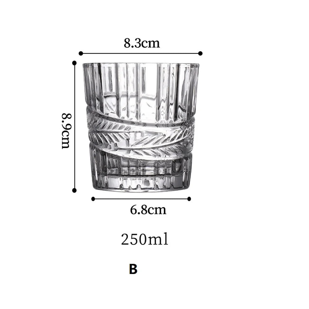 Old Fashioned Crystal Glasses Lead-Free Irregular Shot Glass Liquor Vodka Bourbon Whisky