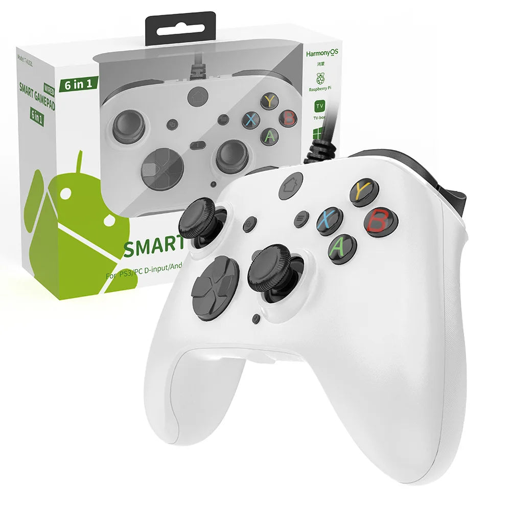 Wired Hall Effect Gamepad with Turbo and Dual Vibration