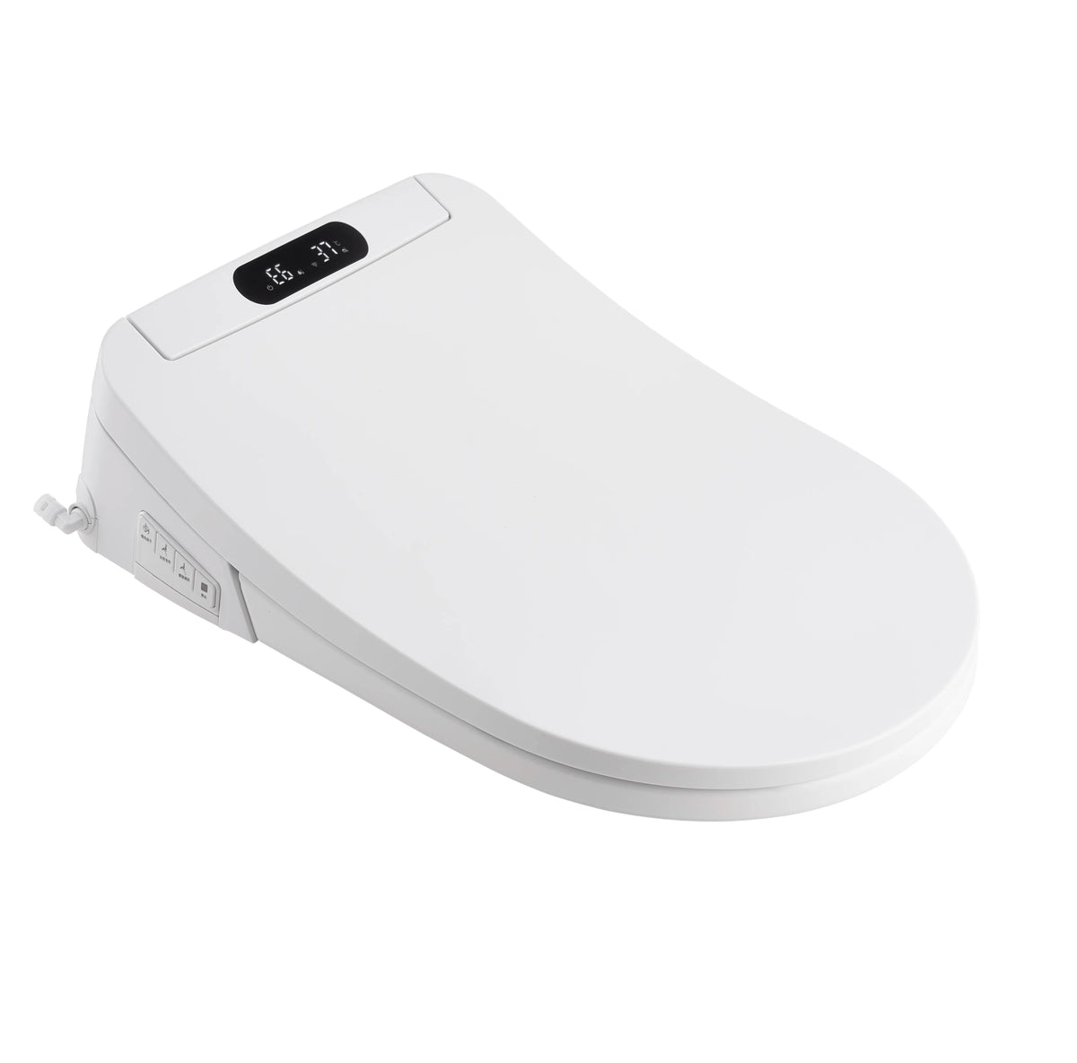 Heated Smart Bidet Seat with Warm Air Drying and Remote, Round