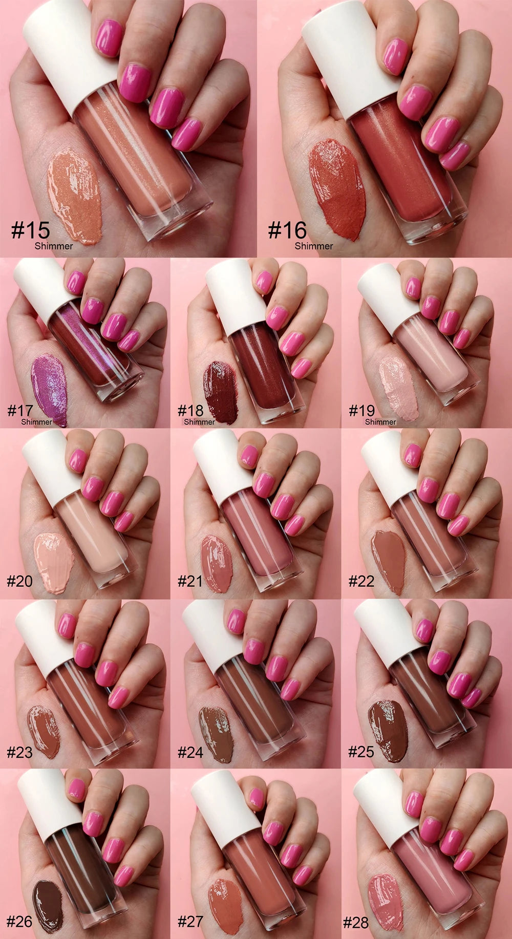 Non-Sticky Vegan Moisturizing Lip Gloss, Waterproof, 46 Shades - image 3