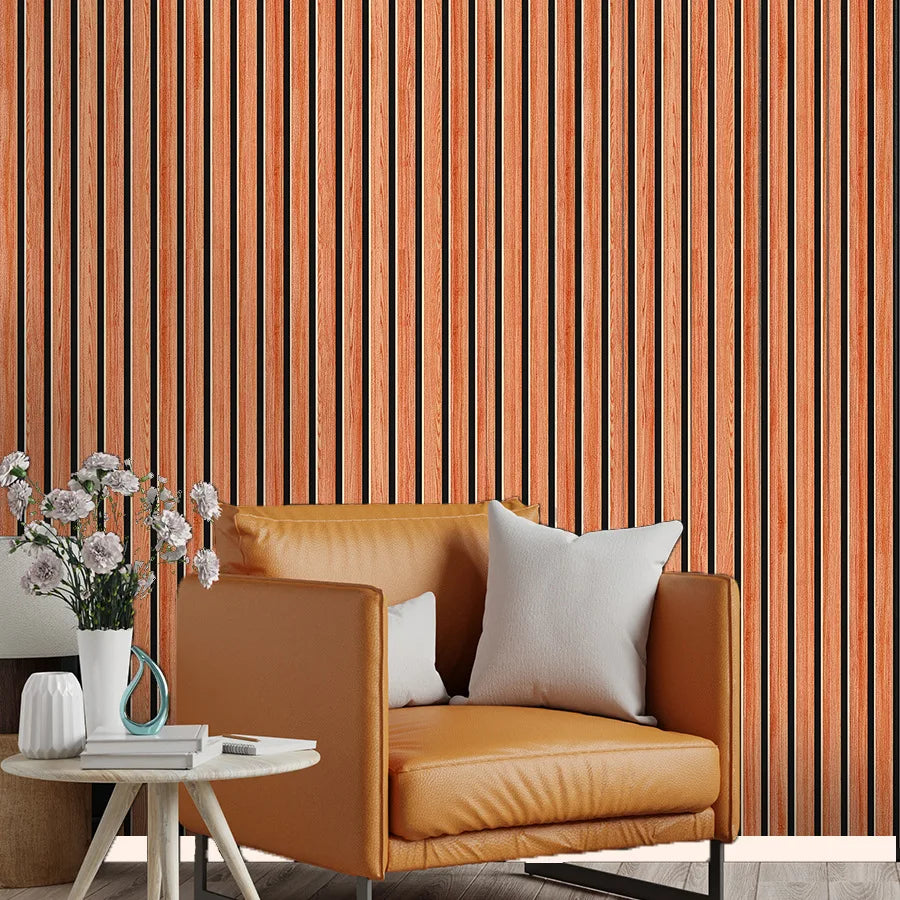 Faux Wood Grain Grille Self-Adhesive Wall Panel, 45 cm x 5 m, 3 mm - image 7