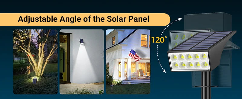 Solar Spotlights with 40 LEDs and 4 Light Modes, IP65, Auto On/Off - image 3