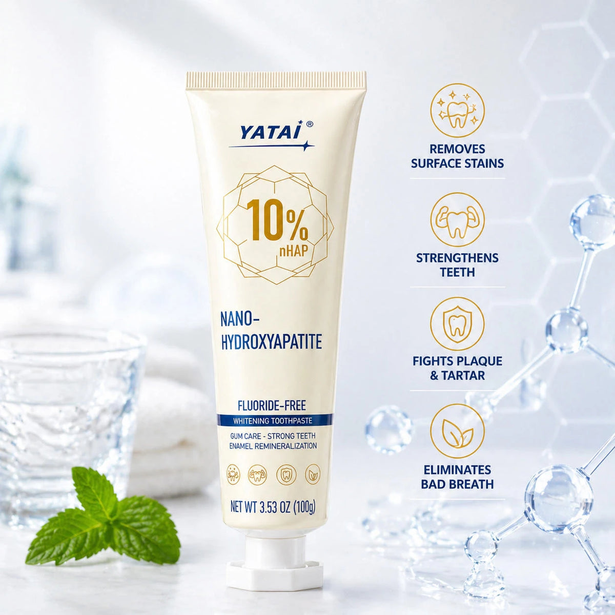 Fluoride-Free 10% Nano-Hydroxyapatite Toothpaste, Mint, 100 g - image 3