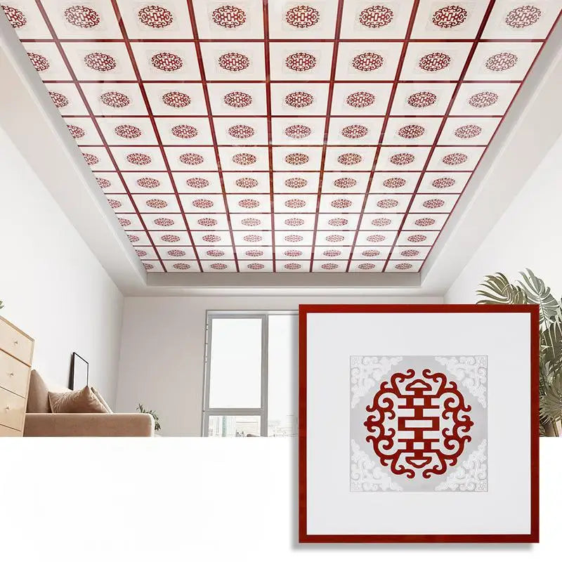 3D PVC Self-Adhesive Ceiling Panels, 60 x 60 cm Tiles, 2.5 mm Thick - image 10