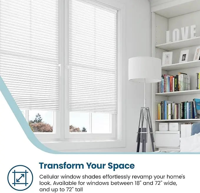 Self-Adhesive Cordless Cellular Pleated Shades, 60 x 150 cm - image 2