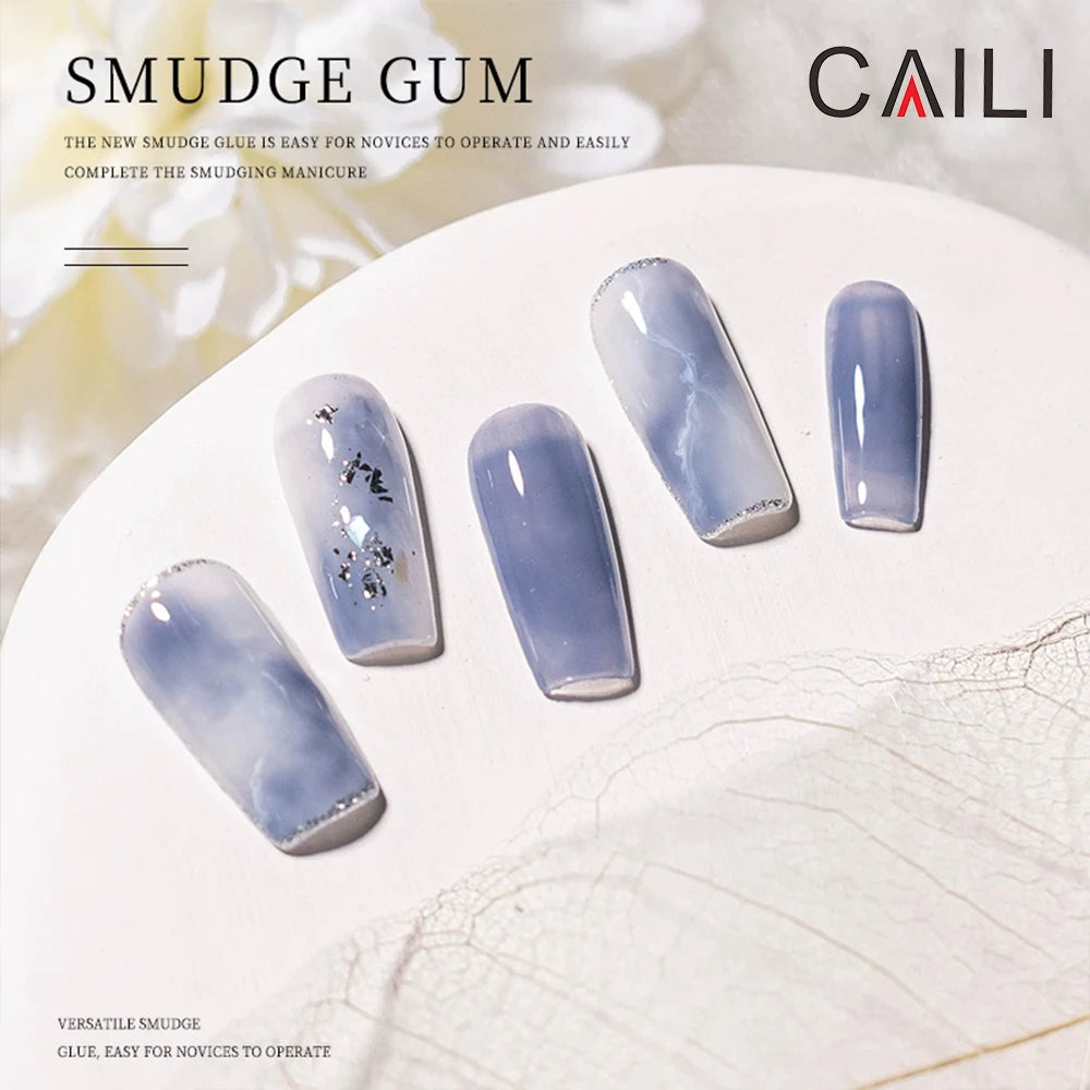 Caili Blossom Blooming Gel Nail Polish Clear UV LED Marble Floral Print Nail Art Design