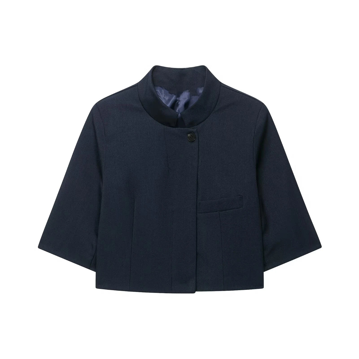Short-Sleeve Stand Collar Cropped Blazer in 6 Colors, XS–L - image 10