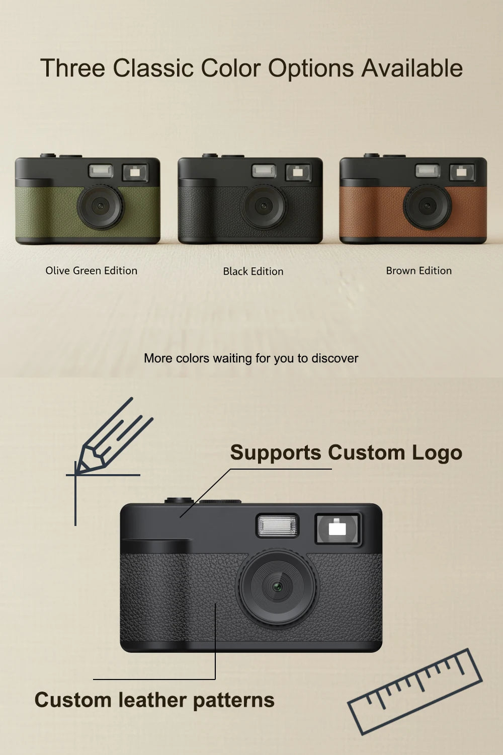 Retro Compact Screenless CMOS Sensor Digital Camera with LED Flash 12MP for Camping Use