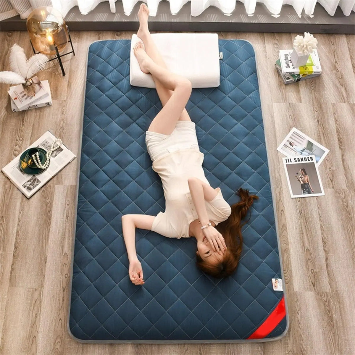 Foldable Floor Futon Sleeping Mat, Polyester, 90 to 180 cm Wide - image 2