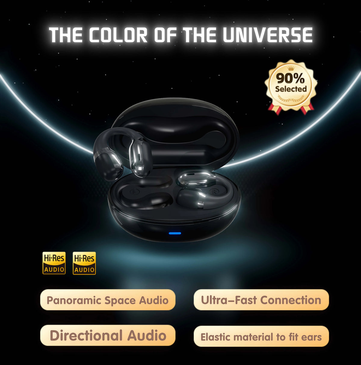 Starsky Open Ear Clip on Wireless Earbuds BT V5.4 400mAh Charging Case with 7h Playtime