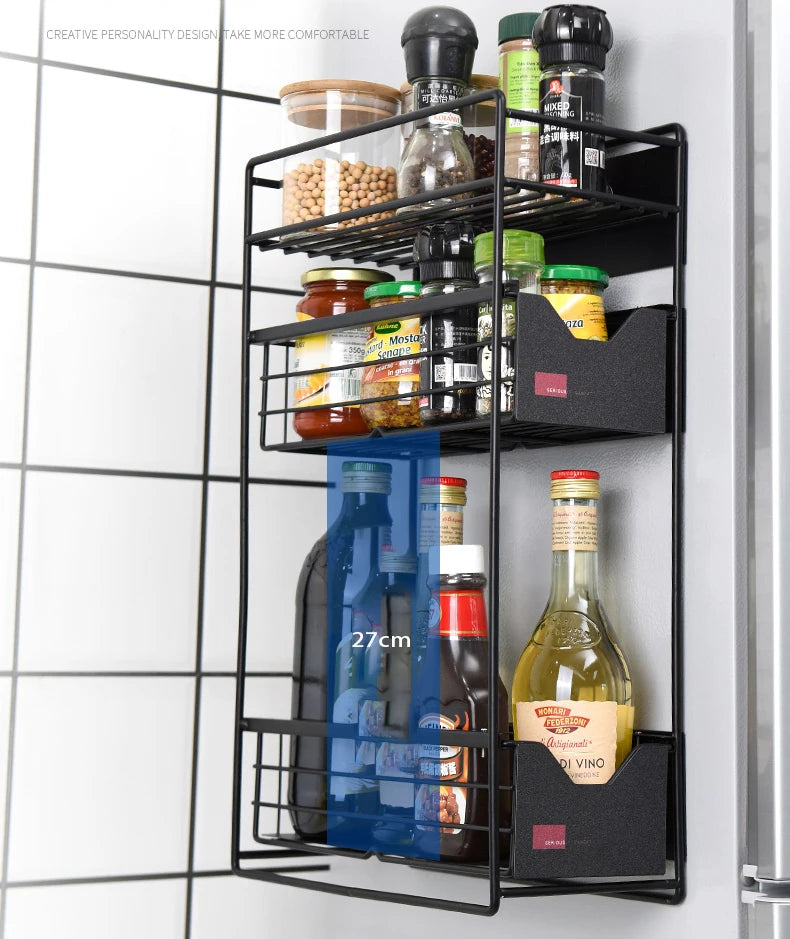 Magnetic Fridge Side Storage Rack, 1 to 4 Layers, 30 cm Wide - image 3