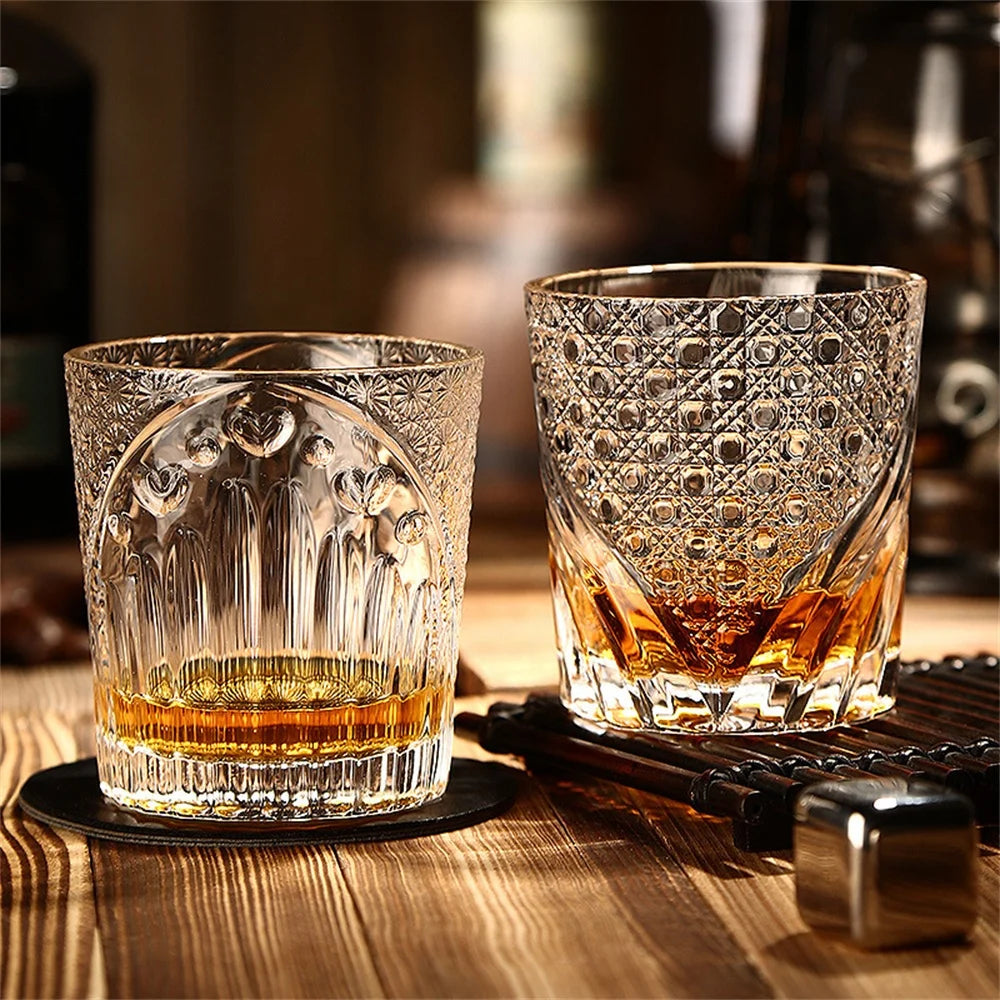 Old Fashioned Crystal Glasses Lead-Free Irregular Shot Glass Liquor Vodka Bourbon Whisky